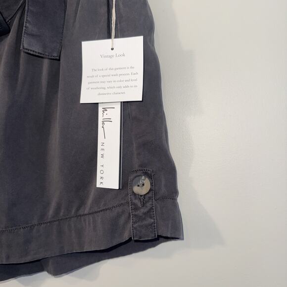 Nicole Miller Women's Belted Shorts Pockets Vintage Look Size 10 Gray NWT - Picture 2 of 10